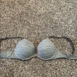 Grey and white back clasp bra, worn rarely